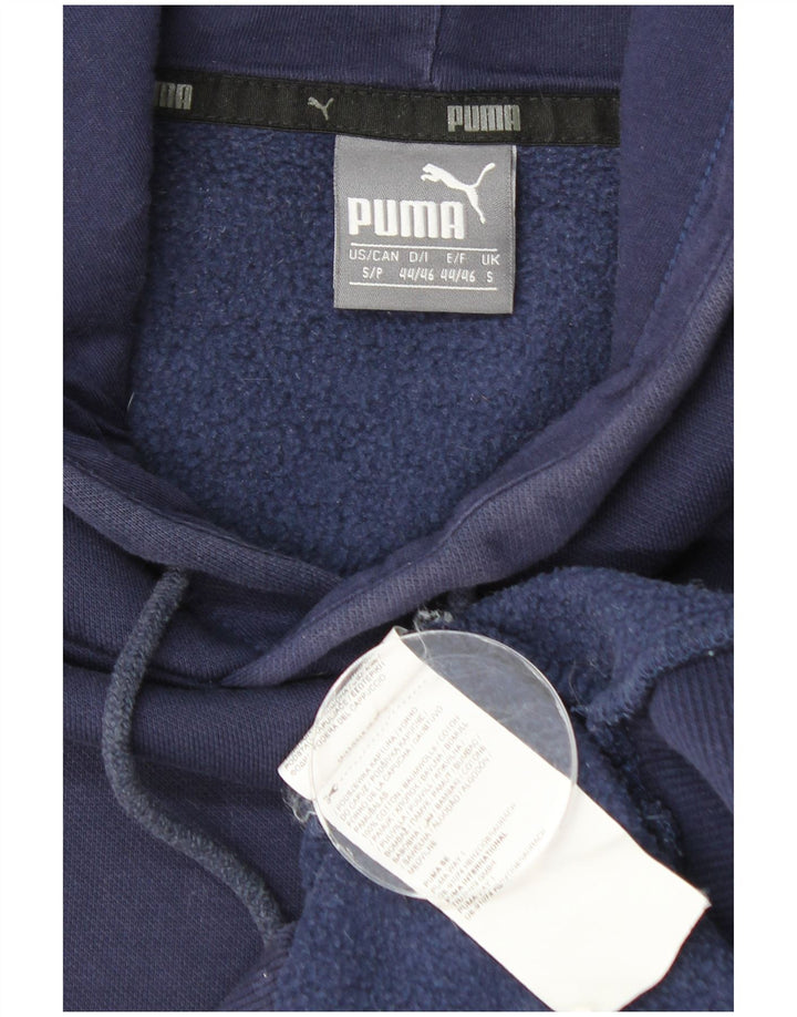 Felpa con cappuccio da uomo Puma Small in cotone blu navy
