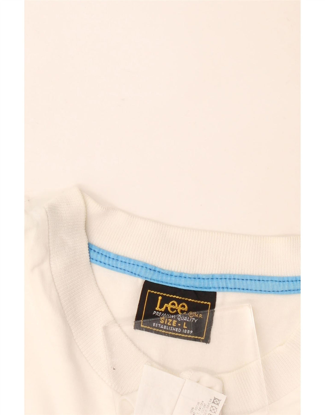 Maglietta grafica da donna Lee Top UK 16 grande cotone bianco