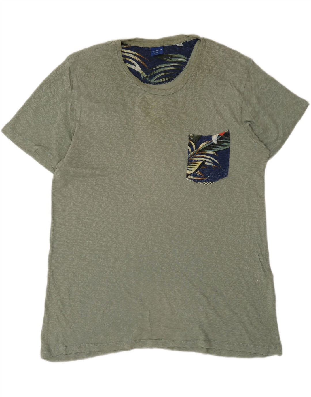 JACK & JONES Mens T-Shirt Top XL Green Cotton