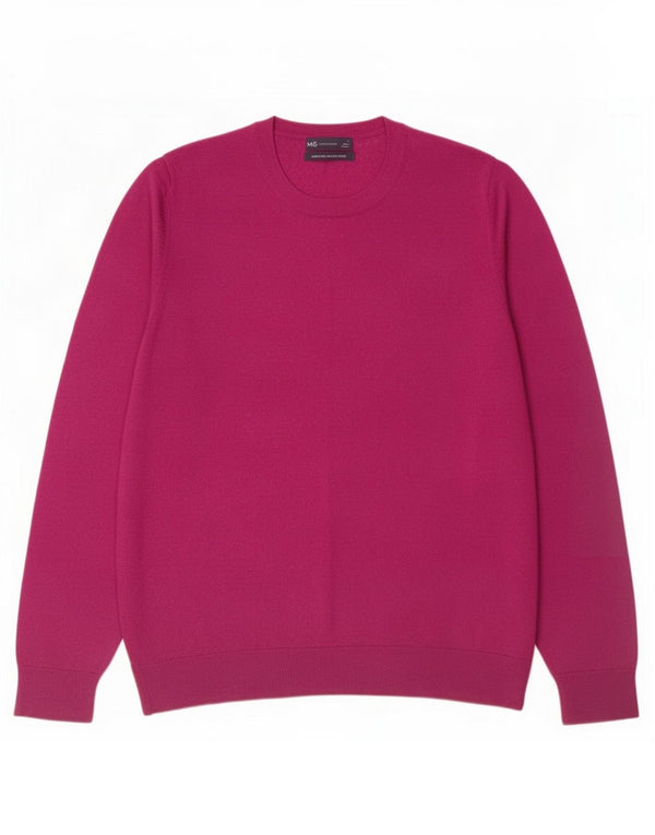 Maglione maglione girocollo da donna Marks & Spencer UK 16 grande lana marrone