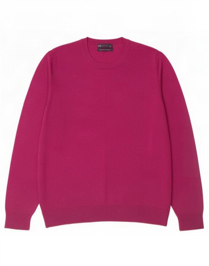 Maglione maglione girocollo da donna Marks & Spencer UK 16 grande lana marrone