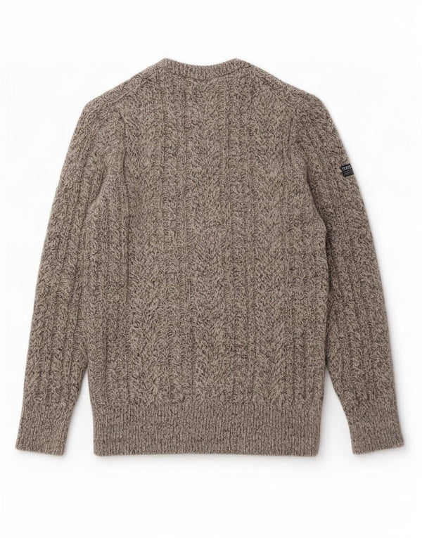 Maglione maglione girocollo da uomo Superdry, acrilico chiazzato grigio grande