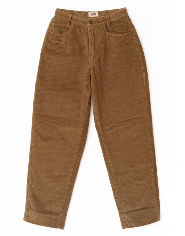 Pantaloni di velluto a coste affusolati da donna Sisley W28 L27 Cotone Beige