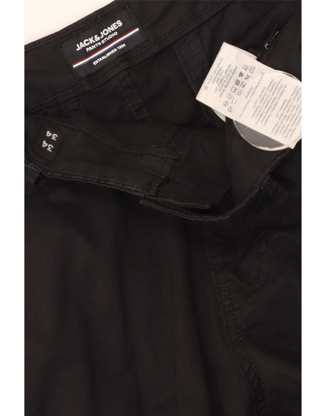 Pantaloni cargo slim da uomo Jack & Jones W34 L34 cotone nero