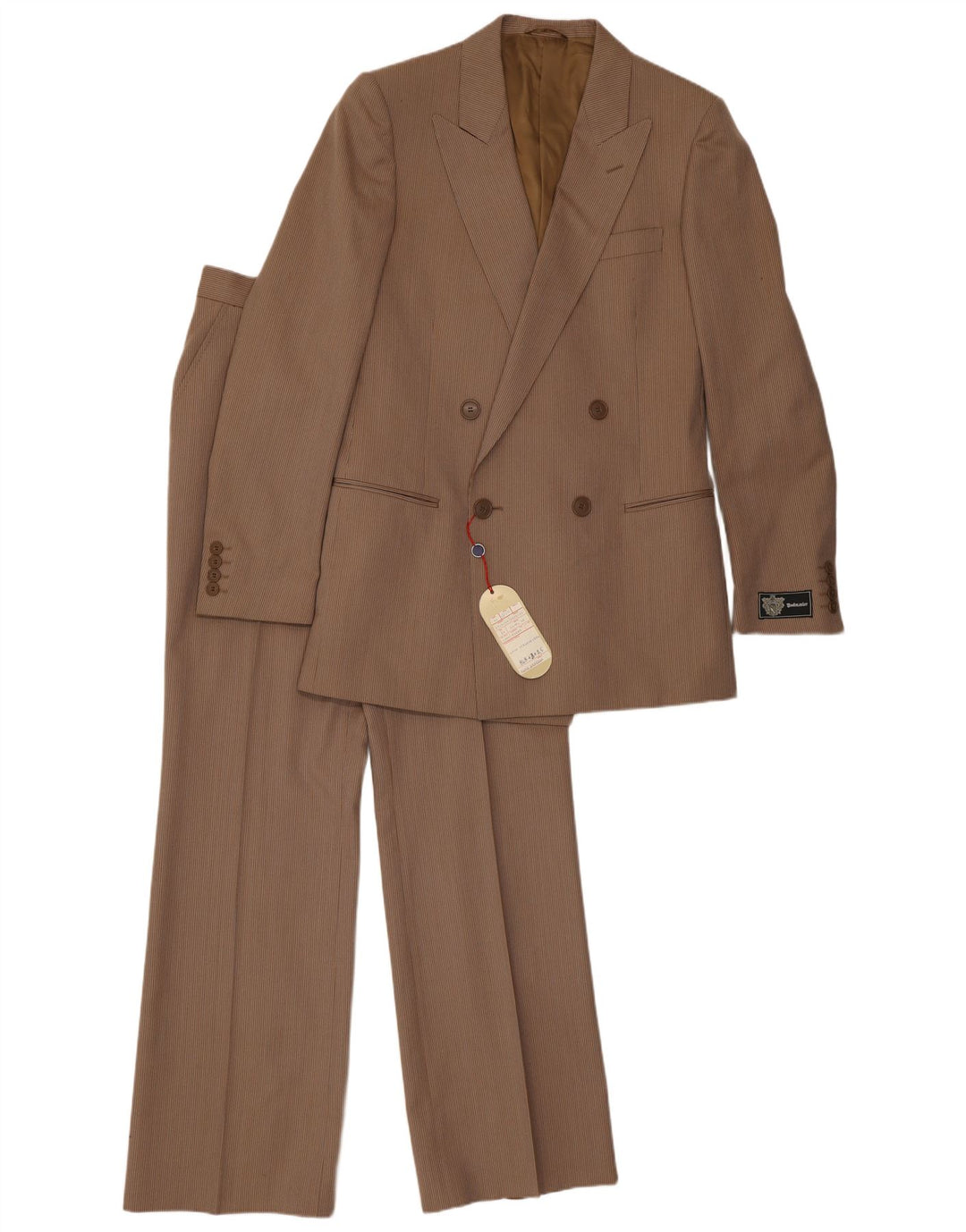 Abito vintage da uomo in 2 pezzi IT 48 medio W30 L32 gessato marrone
