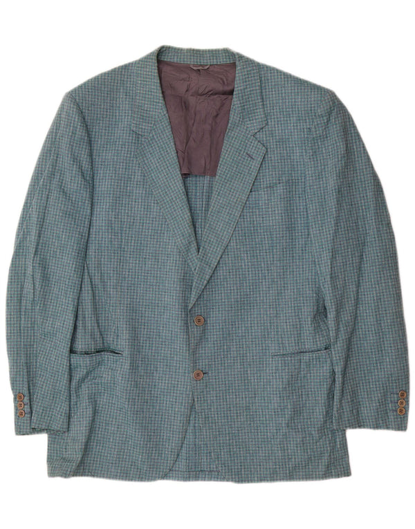 Giacca Blazer da Uomo a 2 Bottoni Nino Cerruti IT 54 2XL Cotone a quadri Blu