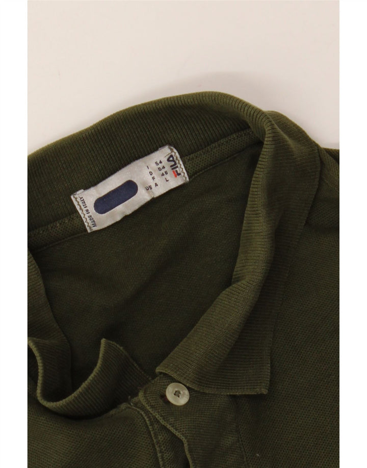 FILA Mens Polo Shirt Large Green Vintage Fila and Second-Hand Fila from Messina Hembry 