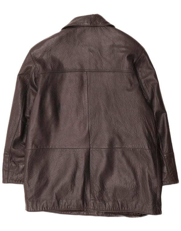 Cappotto in pelle da donna Giorgio Mobiani UK 16 Lage Nero