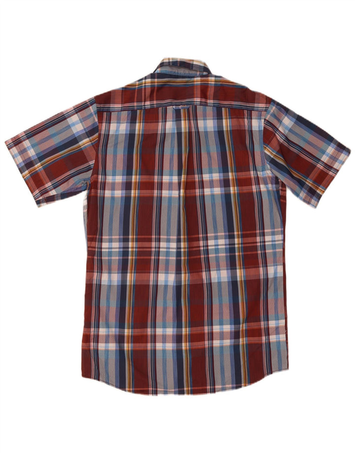 Camicia a maniche corte da uomo Izod in poliestere a quadri multicolore piccolo