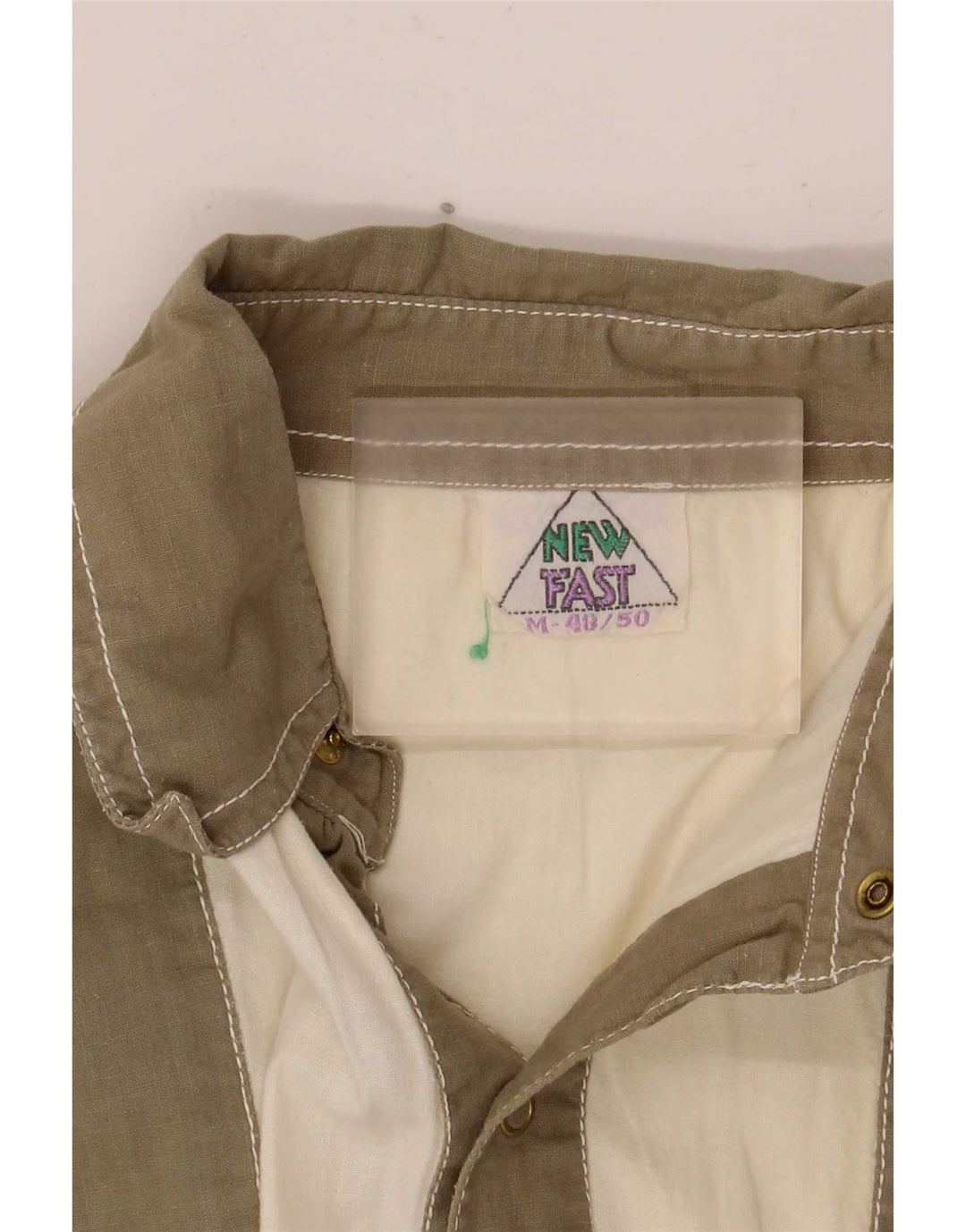 Nuova camicia pullover a maniche corte da uomo Fast EU 48/50 color kaki medio
