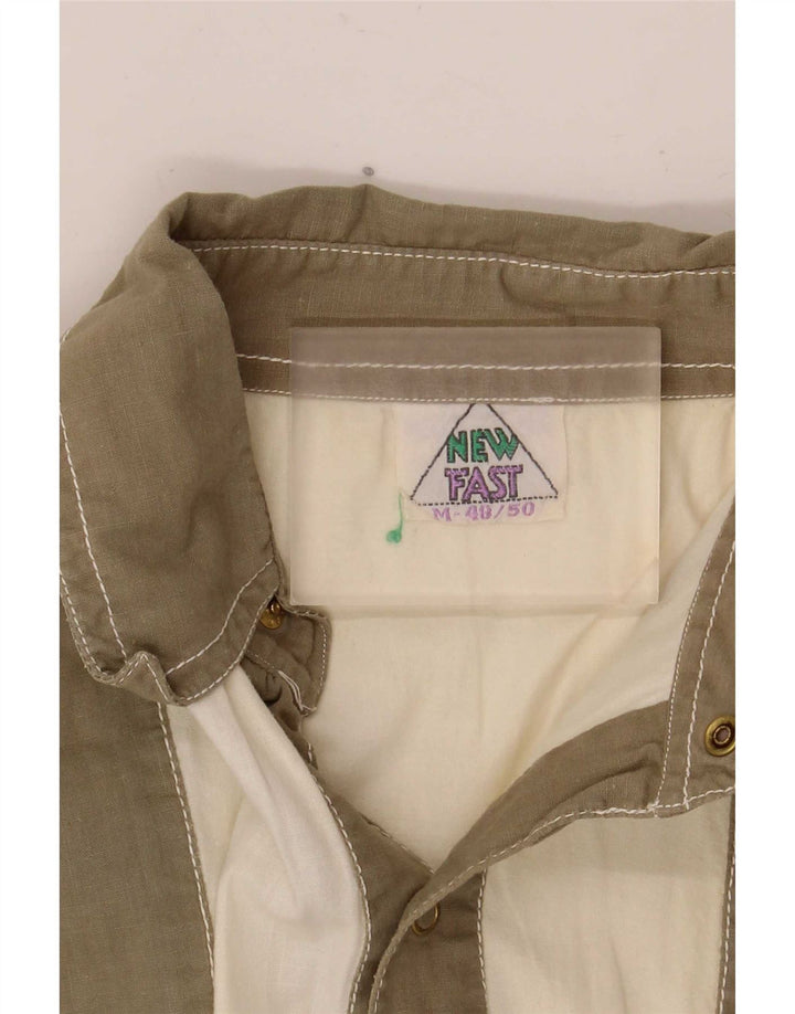 Nuova camicia pullover a maniche corte da uomo Fast EU 48/50 color kaki medio