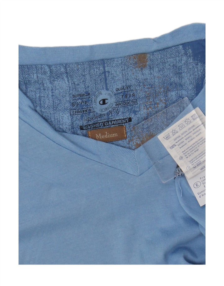 T-shirt da uomo Champion Top in cotone color block blu medio