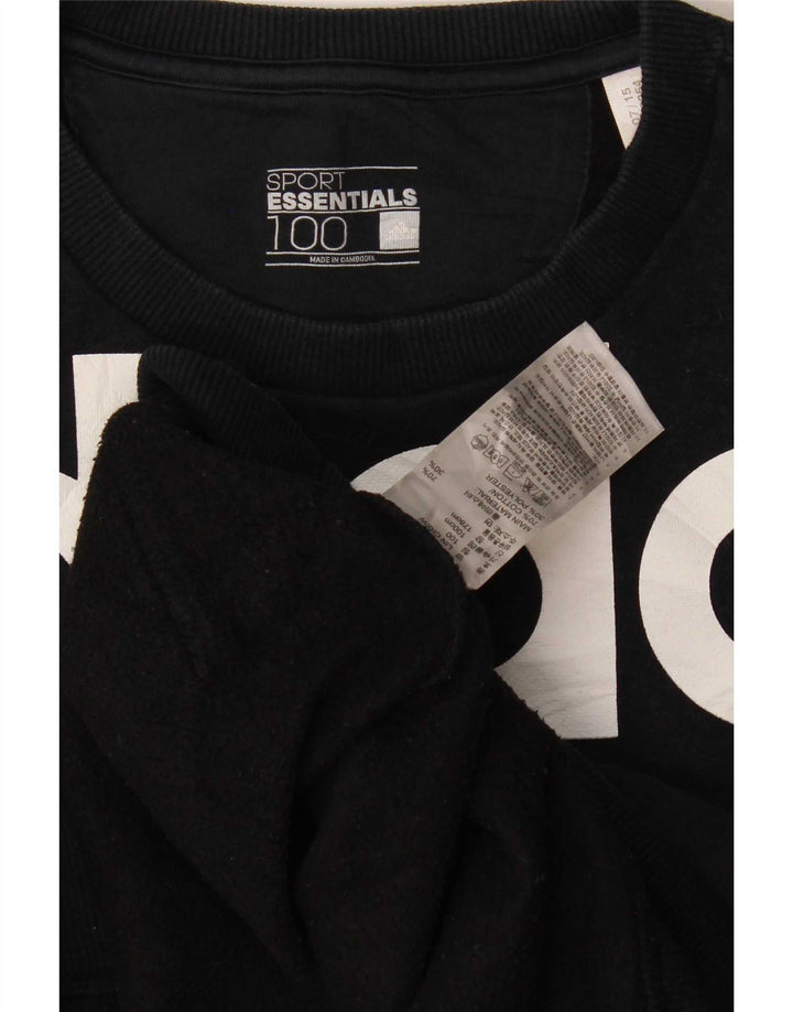 Felpa grafica da uomo Adidas Felpa media in cotone nero