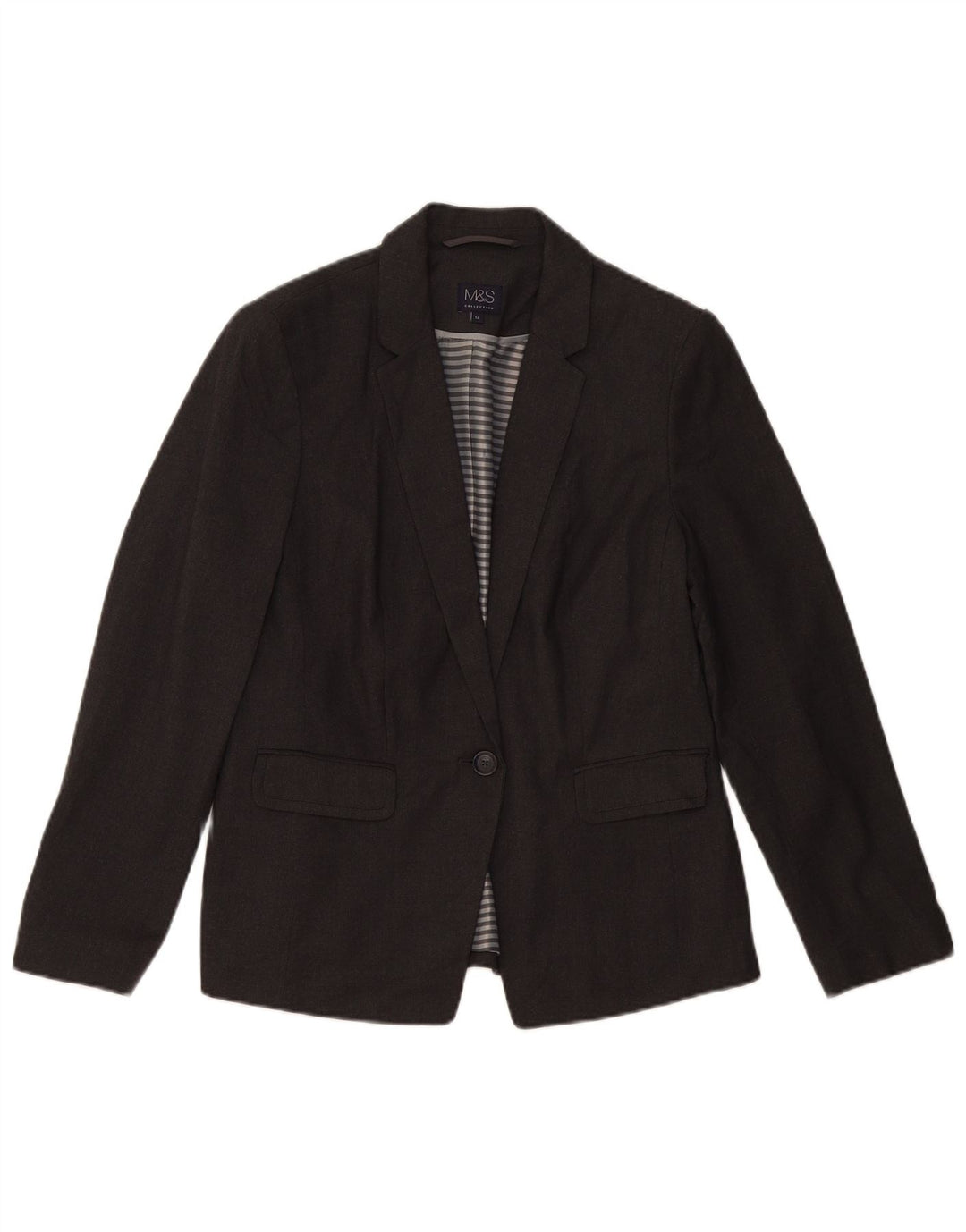 Giacca blazer a 1 bottone Marks & Spencer da donna UK 14 grande grigio screziato