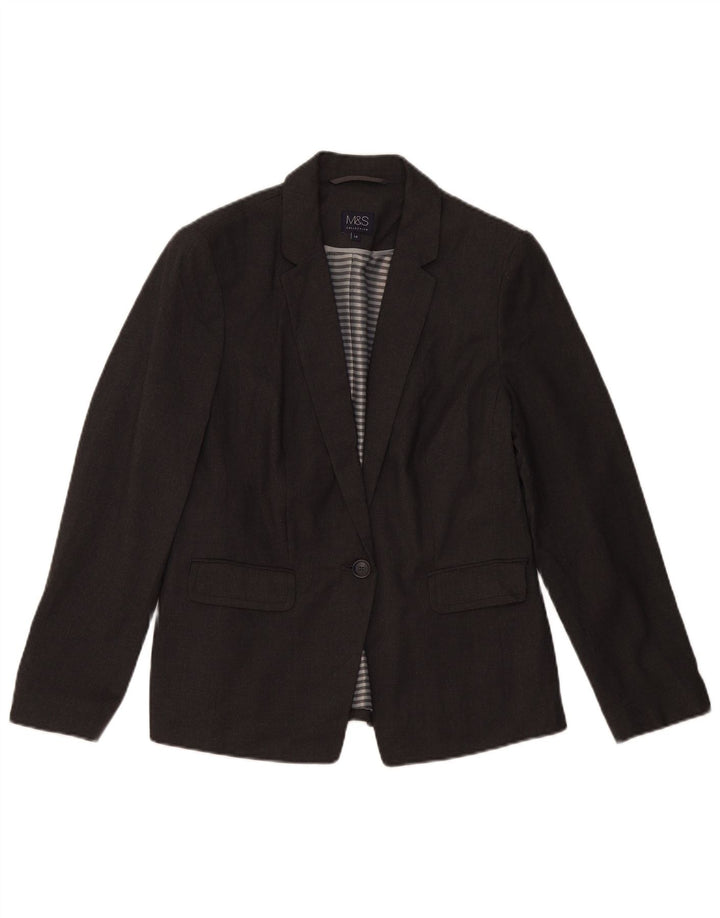 Giacca blazer a 1 bottone Marks & Spencer da donna UK 14 grande grigio screziato