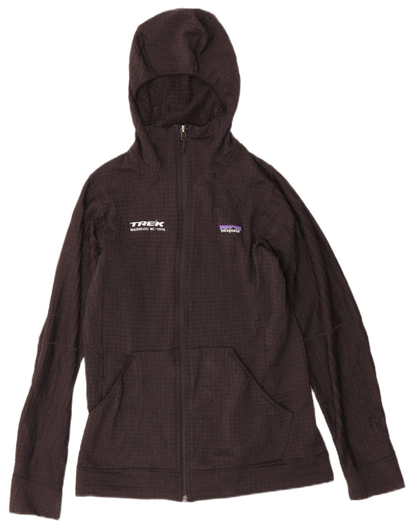 Giacca da ginnastica con cappuccio da donna Patagonia UK 10 Small Black Check