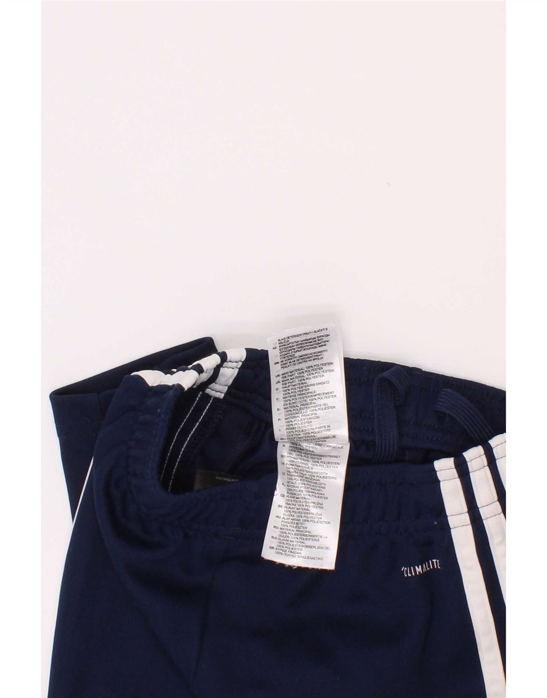 Pantaloni da tuta Adidas Climalite da ragazzo 3-4 anni in poliestere blu navy