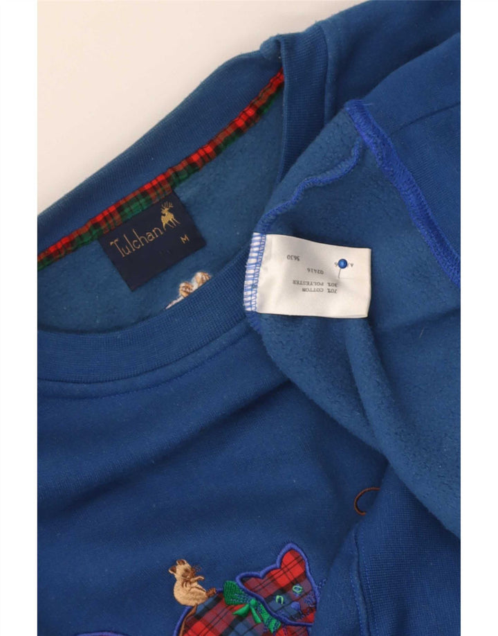 Tulchan Felpa grafica da uomo Maglione in cotone blu medio
