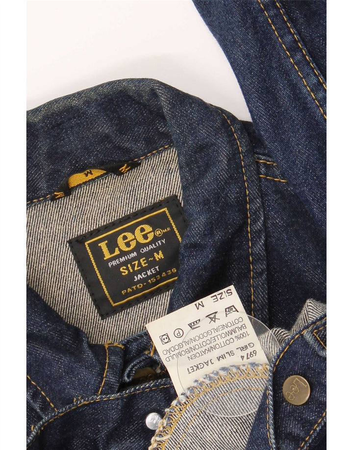 Giacca in denim corta da donna Lee UK 12 cotone blu navy medio