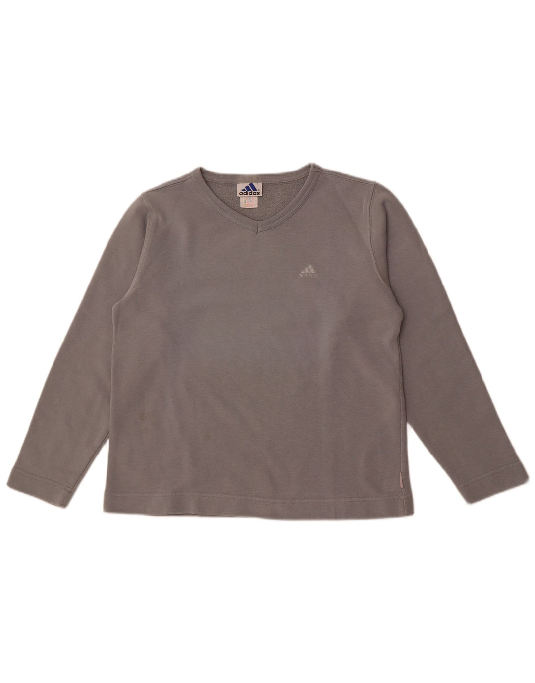 Felpa oversize da donna Adidas maglione UK 10 piccolo cotone grigio