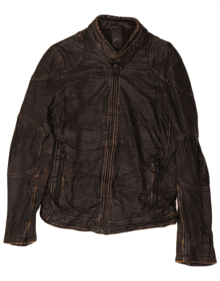 Giacca in pelle da uomo Gypsy UK 38 media nera
