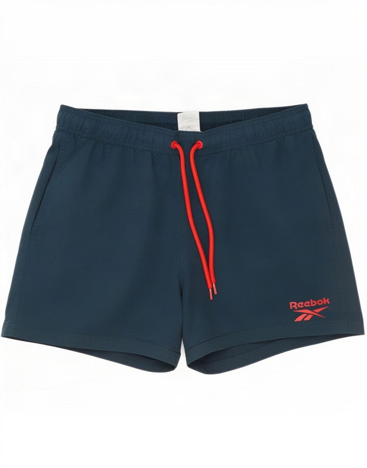 Pantaloncini sportivi da uomo Reebok medio blu navy in poliestere