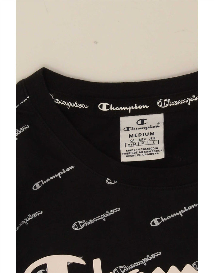T-shirt grafica da donna Champion Top UK 12 Medium Nera