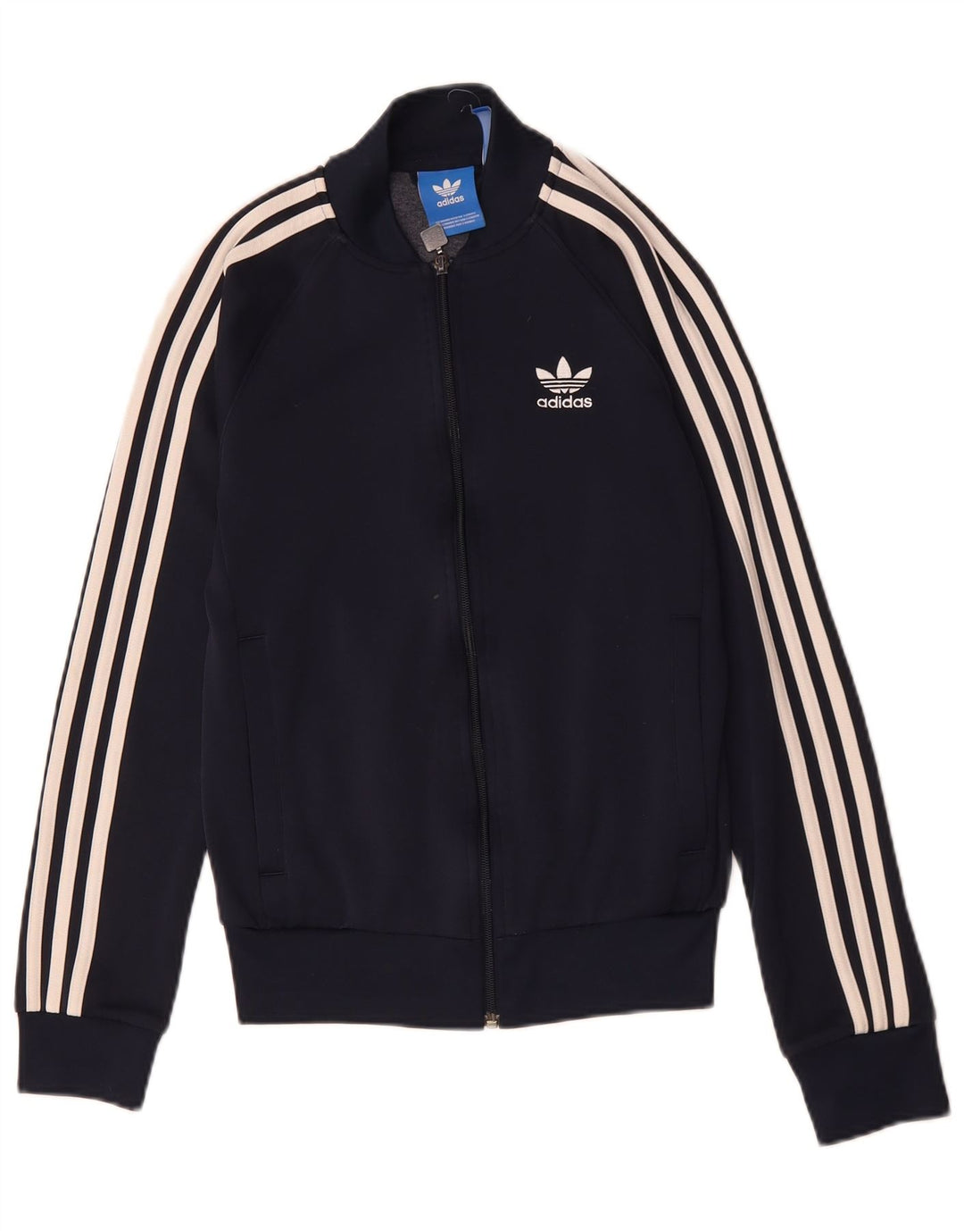 Giacca da ginnastica da uomo Adidas piccola in poliestere blu navy