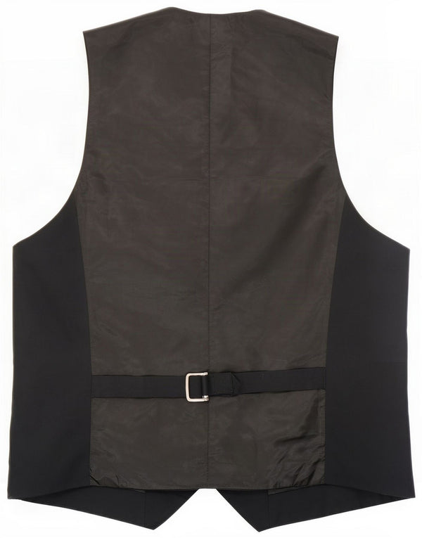 Vintage Mens Waistcoat 2XL Black Cotton