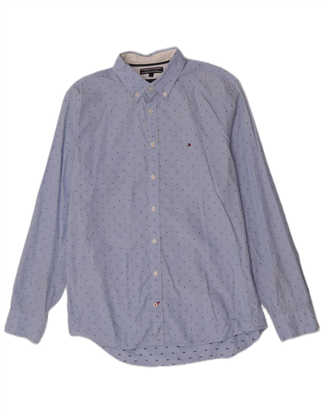 Camicia da uomo Tommy Hilfiger grande cotone gessato blu