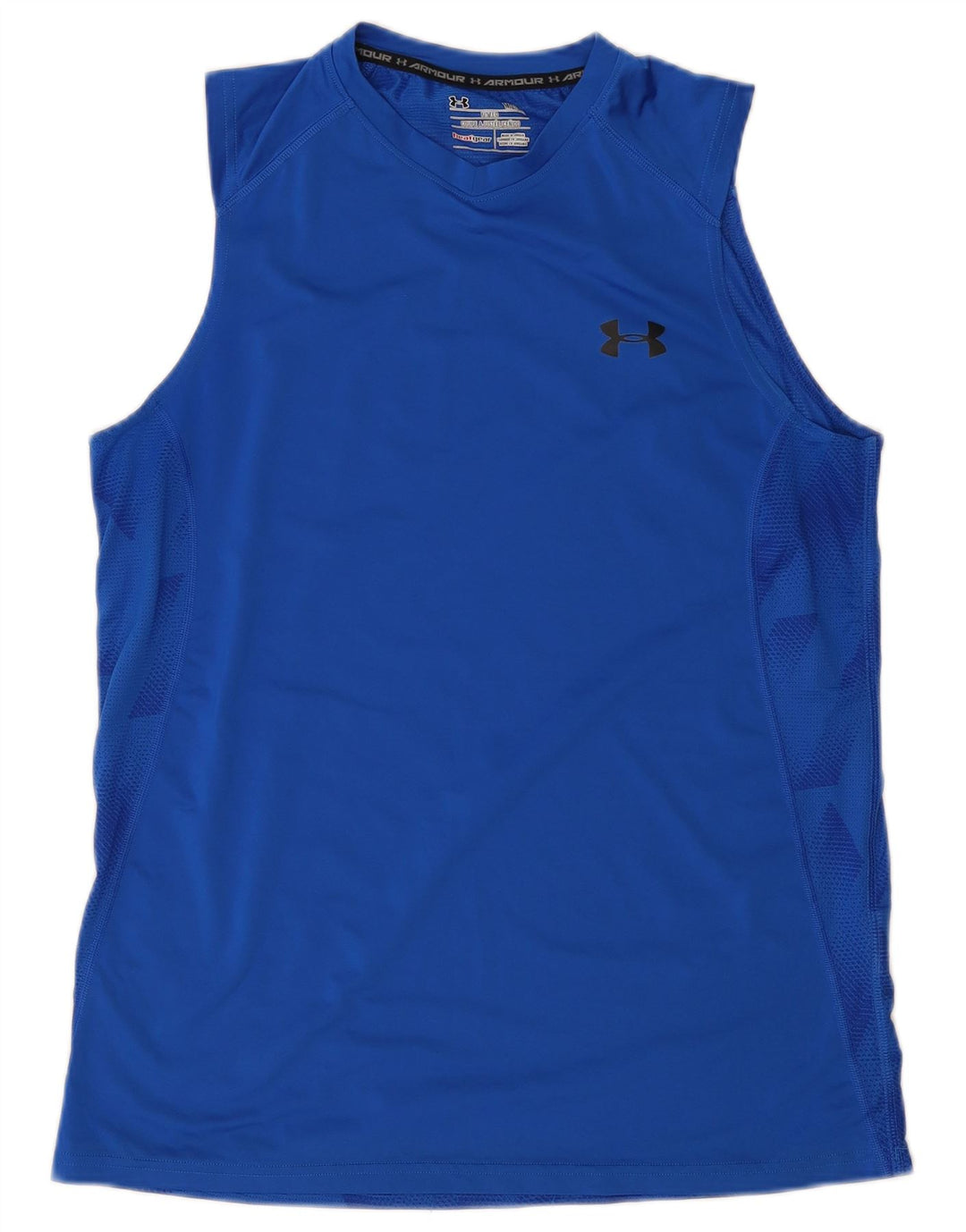 Canottiera Under Armour da uomo Heat Gear Top in poliestere geometrico blu medio