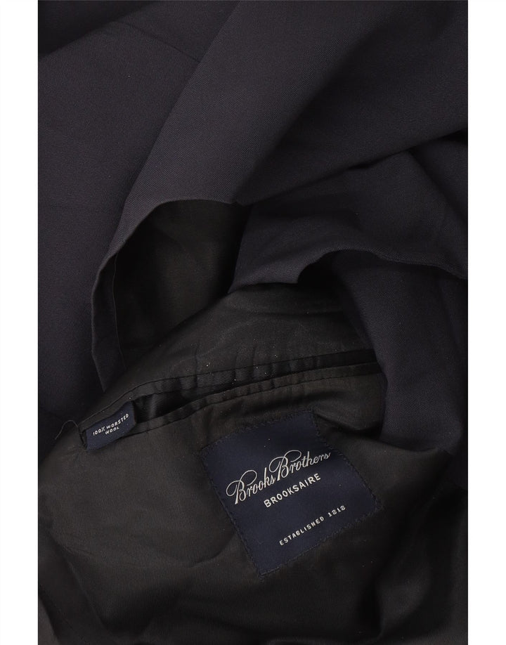 Giacca blazer da uomo a 2 bottoni Brooks Brothers UK 40 Large in lana blu navy