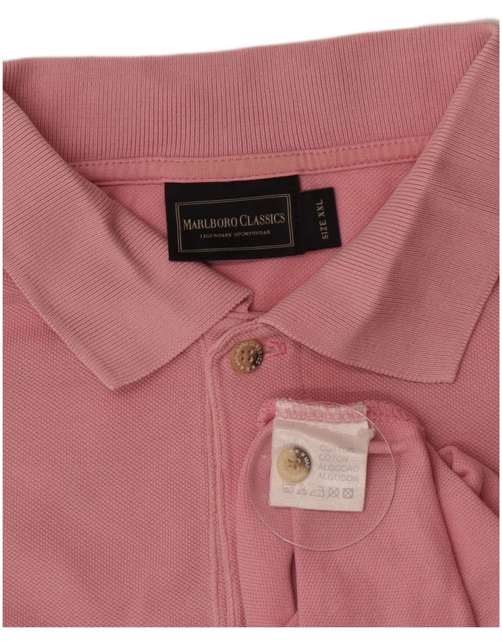 Polo da uomo Marlboro Classics 2XL in cotone rosa