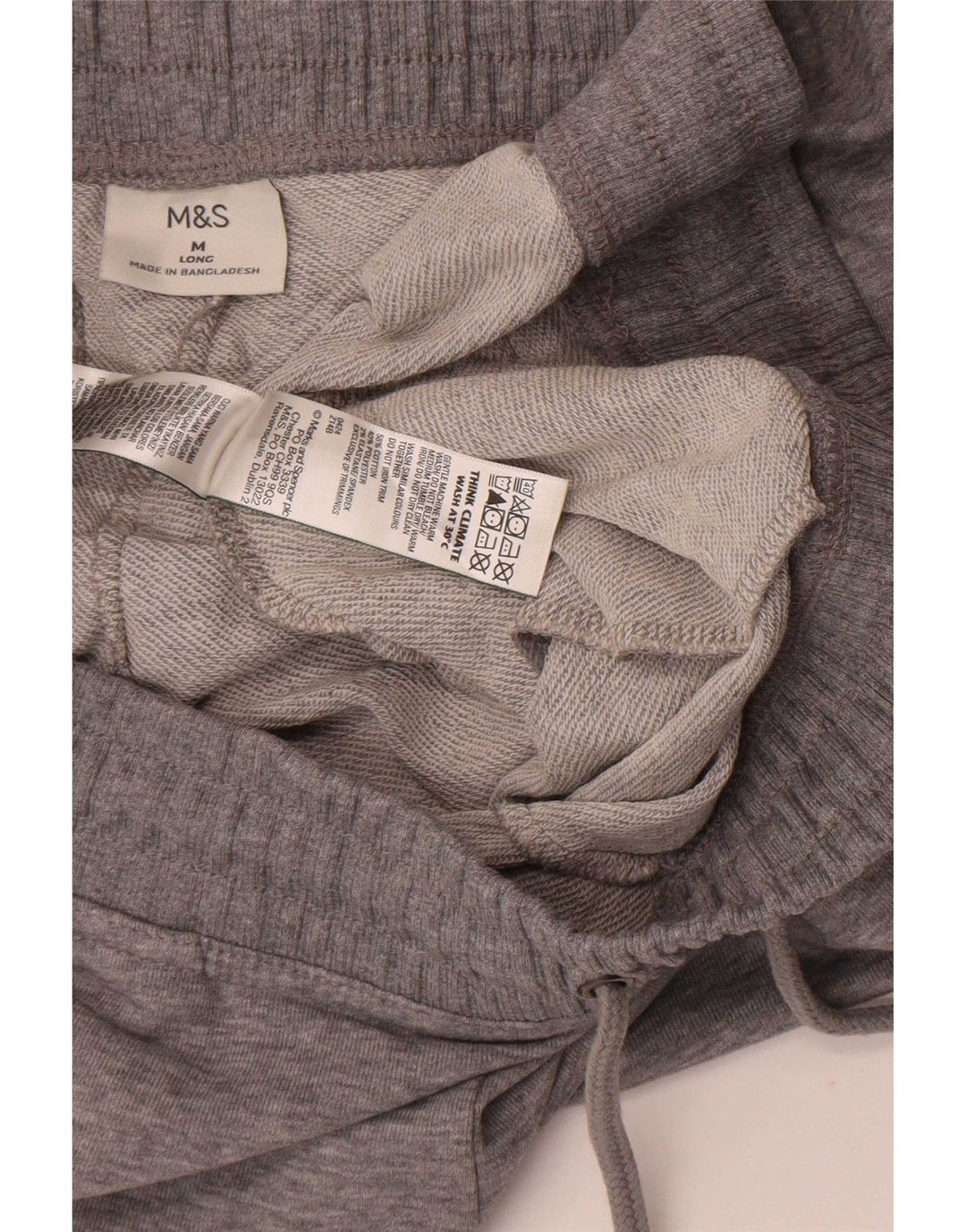 Pantaloni da tuta da uomo Marks & Spencer in cotone chiazzato grigio medio