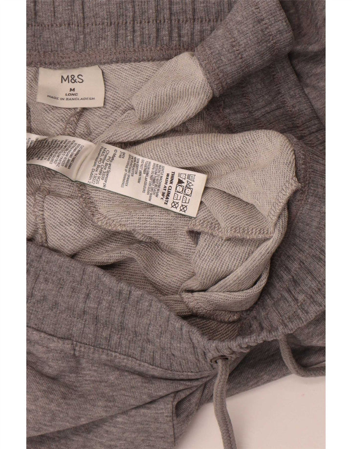Pantaloni da tuta da uomo Marks & Spencer in cotone chiazzato grigio medio