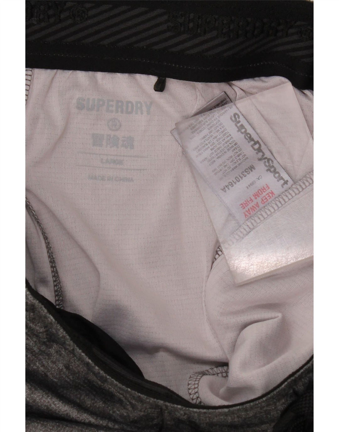Pantaloncini sportivi da uomo SUPERDRY di grandi dimensioni in poliestere chiazzato grigio