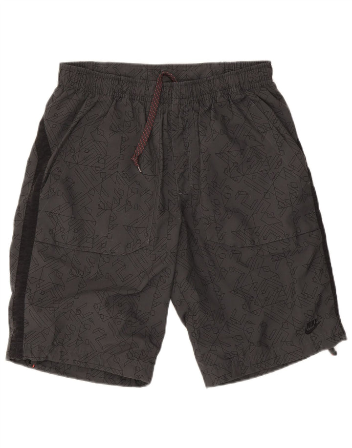 Pantaloncini sportivi Nike da uomo in poliestere geometrico grigio medio