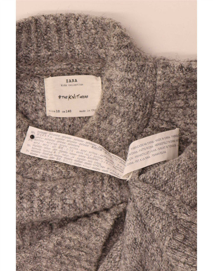 Maglione maglione collo alto per ragazze Zara 9-10 anni poliestere grigio