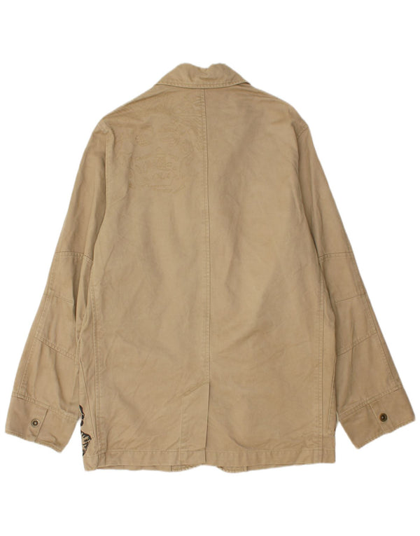 Giacca utility grafica da uomo Quiksilver UK 40 Large Beige Cotton