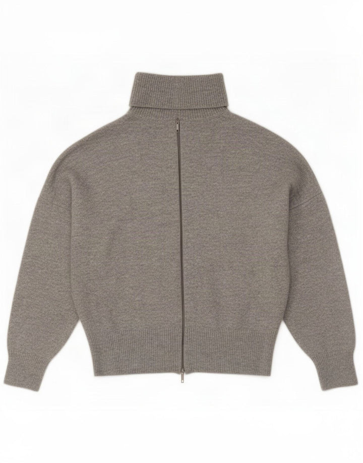 Topshop Maglione da donna corto oversize con collo alto UK 12 Grigio medio