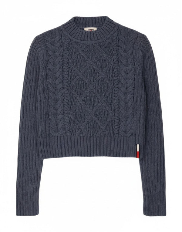 Maglione maglione a collo alto da donna Tommy Hilfiger UK 10 piccolo blu navy
