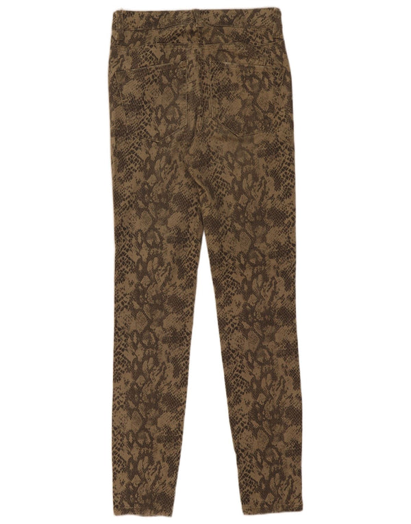 Jeans skinny da donna Zara EU 36 XS W26 L28 kaki stampa animalier