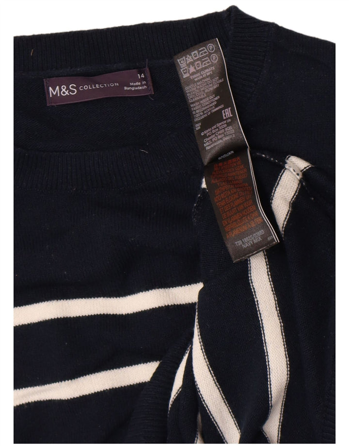 Maglione maglione girocollo da donna Marks & Spencer UK 14 blu navy medio
