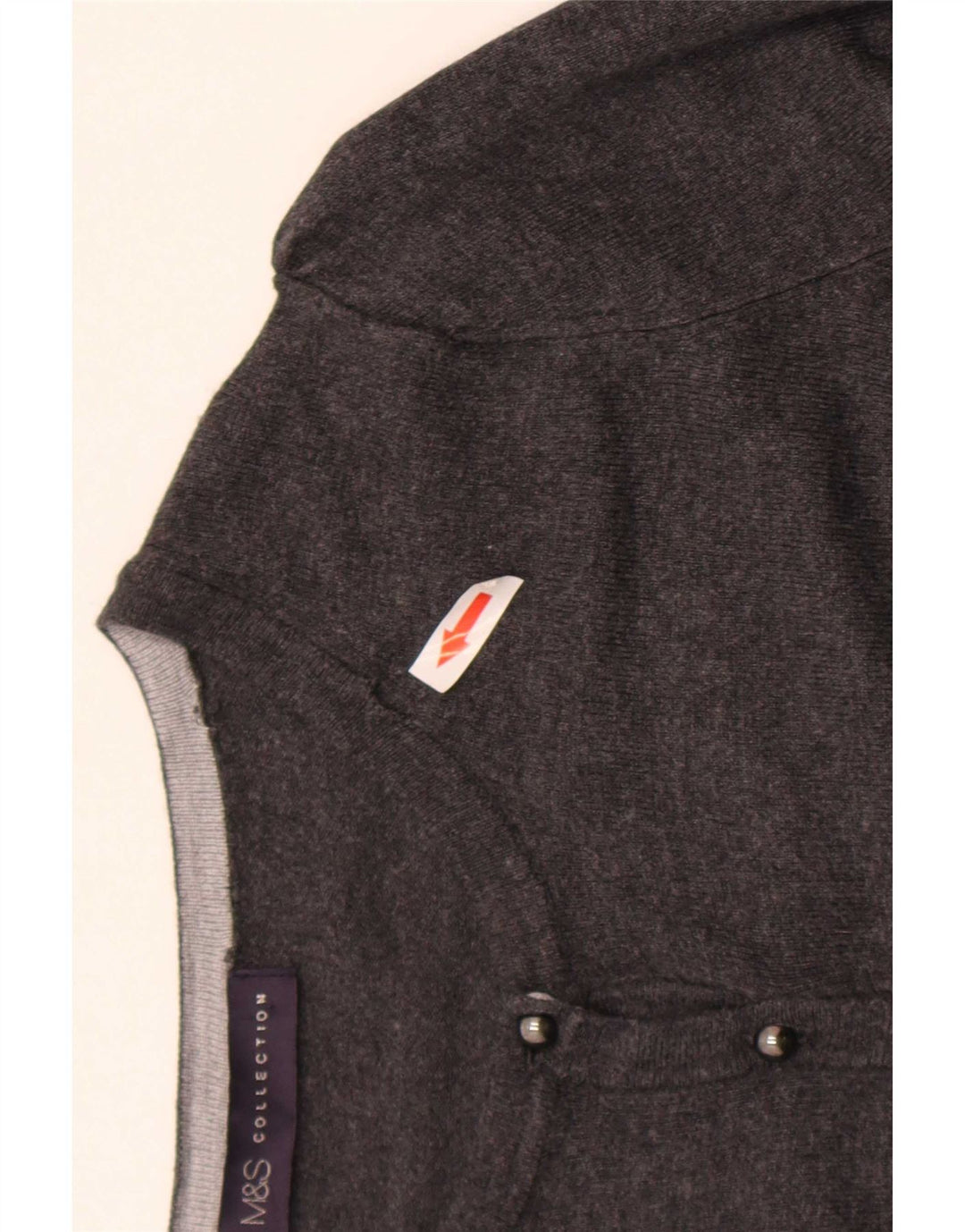 Maglione cardigan da donna Marks & Spencer UK 8 piccolo viscosa grigia