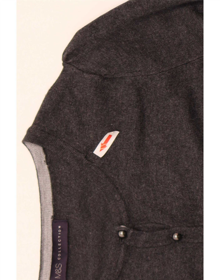 Maglione cardigan da donna Marks & Spencer UK 8 piccolo viscosa grigia