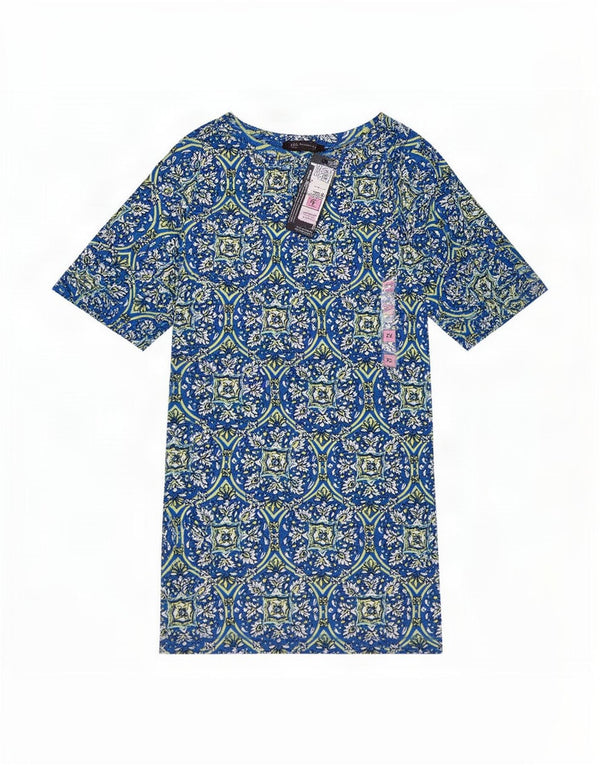 T-shirt da donna Marks & Spencer Top UK 22 3XL cotone floreale blu