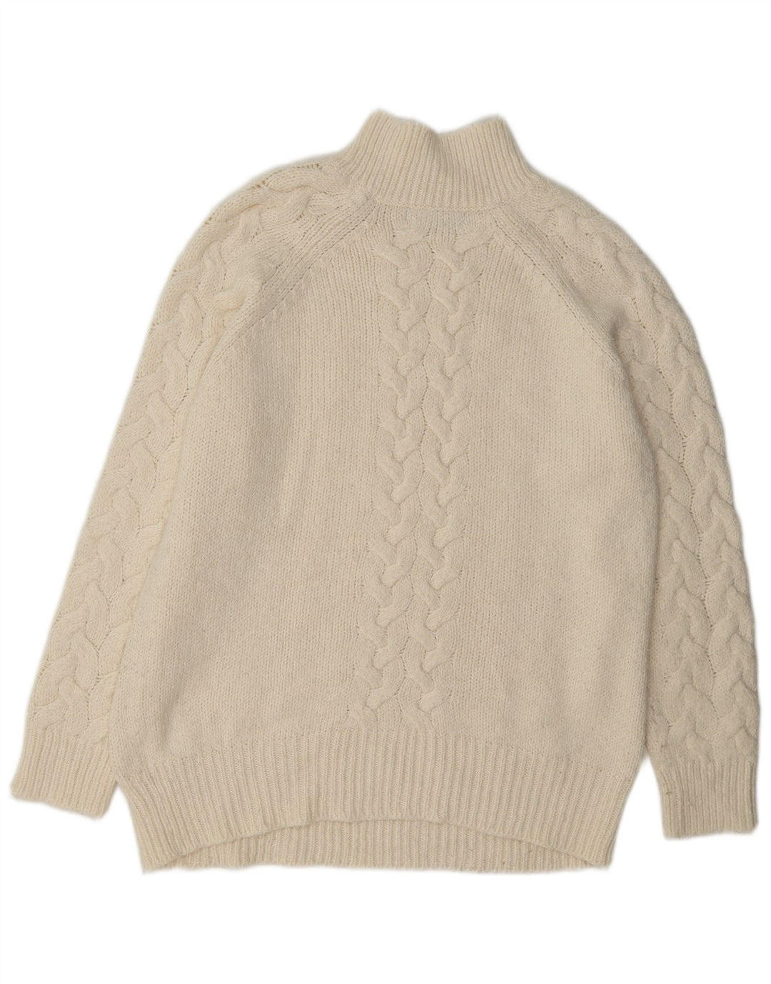Maglione maglione collo alto da donna Marks & Spencer UK 14 medio bianco sporco Cl