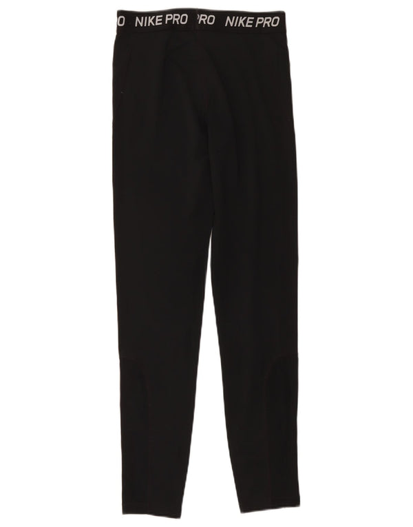 Nike Girls Dri Fit Graphic Leggings 13-14 Years XL Black