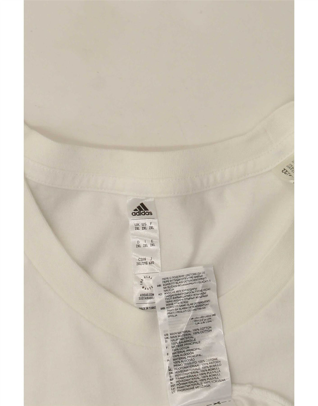 T-shirt grafica da uomo Adidas Top 2XL cotone bianco