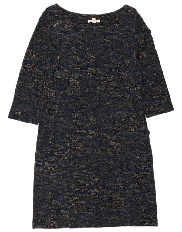 Abito basic da donna con maniche a 3/4 e motivo astratto di White Stuff UK 14 grande blu